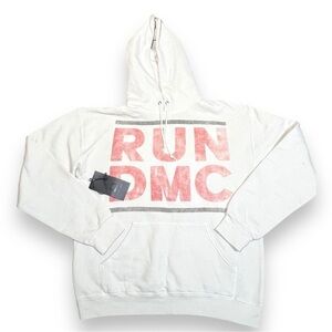 The Label Men’s Run DMC Logo Hoodie Off White Size Large